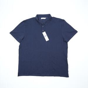 Calvin Klein Men's Pique Solid Polo Navy Size XL 4745